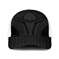 Hawaiian Kakau Art Tattoos Aquaman Style Baseball Net Cap Black Version LT03 One Size White Black - Polynesian Pride