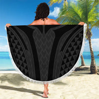 Hawaiian Kakau Art Tattoos Aquaman Style Beach Blanket Black Version - Polynesian Pride