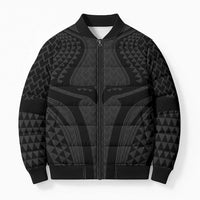 Hawaiian Kakau Art Tattoos Aquaman Style Bomber Puffer Jacket Black Version - Polynesian Pride
