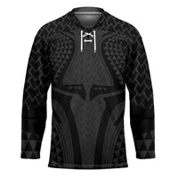 Hawaiian Kakau Art Tattoos Aquaman Style Hockey Jersey Black Version LT03 Unisex Black - Polynesian Pride