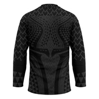 Hawaiian Kakau Art Tattoos Aquaman Style Hockey Jersey Black Version LT03 - Polynesian Pride