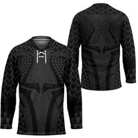 Hawaiian Kakau Art Tattoos Aquaman Style Hockey Jersey Black Version LT03 - Polynesian Pride