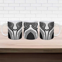 Hawaiian Kakau Art Tattoos Aquaman Style Ceramic Mug White Version - Polynesian Pride