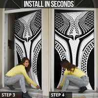 Hawaiian Kakau Art Tattoos Aquaman Style Door Cover White Version - Polynesian Pride