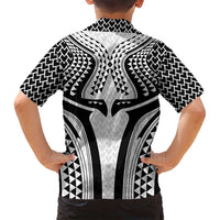 Hawaiian Kakau Art Tattoos Aquaman Style Family Matching Long Sleeve Bodycon Dress and Hawaiian Shirt White Version - Polynesian Pride