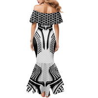 Hawaiian Kakau Art Tattoos Aquaman Style Family Matching Mermaid Dress and Hawaiian Shirt White Version - Polynesian Pride