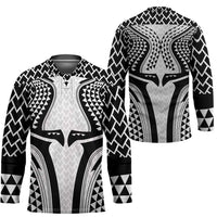 Hawaiian Kakau Art Tattoos Aquaman Style Hockey Jersey White Version LT03 - Polynesian Pride