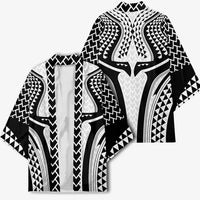 Hawaiian Kakau Art Tattoos Aquaman Style Kimono White Version - Polynesian Pride