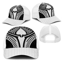 Hawaiian Kakau Art Tattoos Aquaman Style Mesh Trucker Cap White Version LT03 - Polynesian Pride