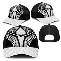 Hawaiian Kakau Art Tattoos Aquaman Style Mesh Trucker Cap White Version LT03 - Polynesian Pride