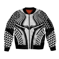 Hawaiian Kakau Art Tattoos Aquaman Style Sleeve Zip Bomber Jacket White Version - Polynesian Pride