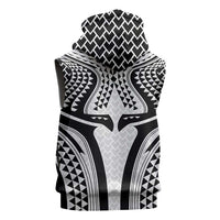 Hawaiian Kakau Art Tattoos Aquaman Style Sleeveless Zip Hoodie White Version - Polynesian Pride