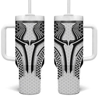 Hawaiian Kakau Art Tattoos Aquaman Style Tumbler With Handle White Version - Polynesian Pride