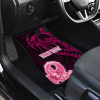 Custom Polynesia Breast Cancer Car Mats Butterfly and Flowers Ribbon Maori Tattoo Ethnic Black Style LT03 - Polynesian Pride
