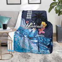 Hawaiian Honu Honi Ihu Blanket With Plumeria and Kakau Art Pattern LT03 - Polynesian Pride