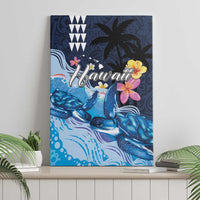 Hawaiian Honu Honi Ihu Canvas Wall Art With Plumeria and Kakau Art Pattern LT03 - Polynesian Pride