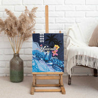 Hawaiian Honu Honi Ihu Canvas Wall Art With Plumeria and Kakau Art Pattern LT03 - Polynesian Pride