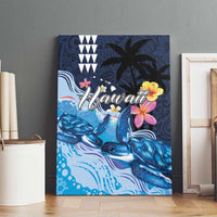 Hawaiian Honu Honi Ihu Canvas Wall Art With Plumeria and Kakau Art Pattern LT03 - Polynesian Pride