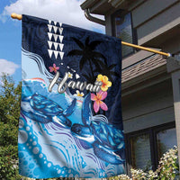 Hawaiian Honu Honi Ihu Garden Flag With Plumeria and Kakau Art Pattern LT03 - Polynesian Pride