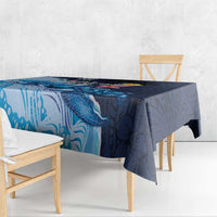 Hawaiian Honu Honi Ihu Tablecloth With Plumeria and Kakau Art Pattern LT03 - Polynesian Pride