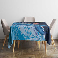 Hawaiian Honu Honi Ihu Tablecloth With Plumeria and Kakau Art Pattern LT03 - Polynesian Pride