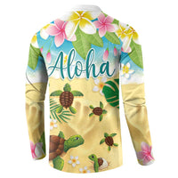 Aloha Turtle Family on The Beach Button Sweatshirt with Hawaiian Colorful Plumeria LT03 - Polynesian Pride