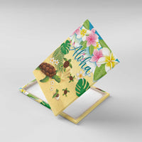 Aloha Turtle Family on The Beach Canvas Wall Art with Hawaiian Colorful Plumeria LT03 With Frame Beige - Polynesian Pride