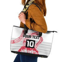 Cook Islands Marathon 2025-Pursuit in Paradise Leather Tote Bag Red Color