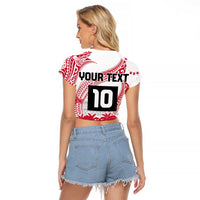Cook Islands Marathon 2025-Pursuit in Paradise Raglan Cropped T Shirt Red Color LT03 - Polynesian Pride