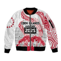 Cook Islands Marathon 2025-Pursuit in Paradise Sleeve Zip Bomber Jacket Red Color
