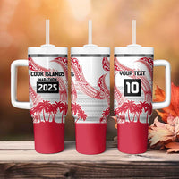 Cook Islands Marathon 2025-Pursuit in Paradise Tumbler With Handle Red Color LT03 - Polynesian Pride