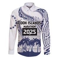 Cook Islands Marathon 2025-Pursuit in Paradise Family Matching Off Shoulder Short Dress and Hawaiian Shirt Blue Color