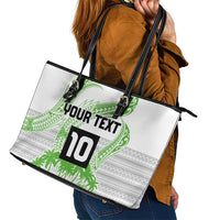 Cook Islands Marathon 2025-Pursuit in Paradise Leather Tote Bag Green Color LT03 - Polynesian Pride