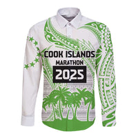 Cook Islands Marathon 2025-Pursuit in Paradise Long Sleeve Button Shirt Green Color LT03 Unisex Green - Polynesian Pride