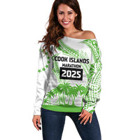 Cook Islands Marathon 2025-Pursuit in Paradise Off Shoulder Sweater Green Color