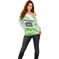Cook Islands Marathon 2025-Pursuit in Paradise Off Shoulder Sweater Green Color