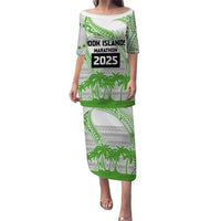 Cook Islands Marathon 2025-Pursuit in Paradise Puletasi Green Color LT03 Long Dress Green - Polynesian Pride