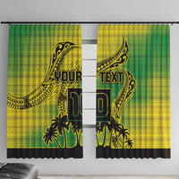 Cook Islands Marathon 2025-Pursuit in Paradise Window Curtain Special Edition LT03 With Hooks Yellow-Green - Polynesian Pride