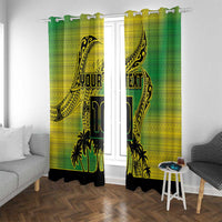Cook Islands Marathon 2025-Pursuit in Paradise Window Curtain Special Edition LT03 With Grommets Yellow-Green - Polynesian Pride