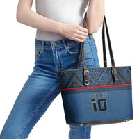 Custom Toa Samoa Rugby Leather Tote Bag Samoan Warrior Ula Fala Tribal Pattern LT03 - Polynesian Pride