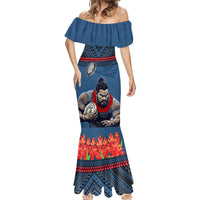 Custom Toa Samoa Rugby Mermaid Dress Samoan Warrior Ula Fala Tribal Pattern LT03 - Polynesian Pride