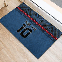 Custom Toa Samoa Rugby Rubber Doormat Samoan Warrior Ula Fala Tribal Pattern LT03 - Polynesian Pride