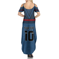 Custom Toa Samoa Rugby Summer Maxi Dress Samoan Warrior Ula Fala Tribal Pattern LT03 - Polynesian Pride