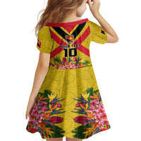 Custom Papua New Guinea Rugby Family Matching Summer Maxi Dress and Hawaiian Shirt Bird of Paradise and Hibiscus Polynesian Pattern Yellow Color LT03 - Polynesian Pride