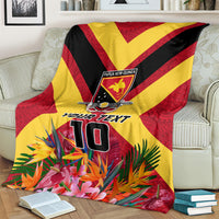 Custom Papua New Guinea Rugby Blanket Bird of Paradise and Hibiscus Polynesian Pattern Red Color LT03 - Polynesian Pride