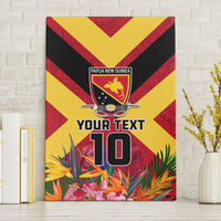 Custom Papua New Guinea Rugby Canvas Wall Art Bird of Paradise and Hibiscus Polynesian Pattern Red Color LT03 Without Frame Red - Polynesian Pride