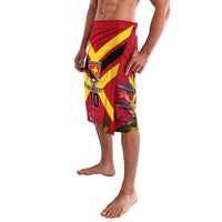 Custom Papua New Guinea Rugby Lavalava Bird of Paradise and Hibiscus Polynesian Pattern Red Color LT03 - Polynesian Pride