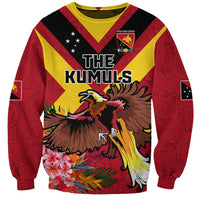 Custom Papua New Guinea Rugby Sweatshirt Bird of Paradise and Hibiscus Polynesian Pattern Red Color LT03 Unisex Red - Polynesian Pride