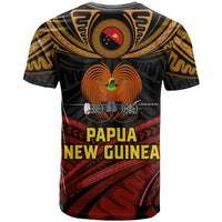 Papua New Guinea Bird-of-Paradise T Shirt Coat of Arms and Tribal Patterns LT03 - Polynesian Pride