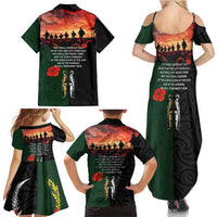 New Zealand and Australia ANZAC Day Family Matching Summer Maxi Dress and Hawaiian Shirt Lest We Forget Indigenous and Maori Pattern
